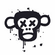 Vector illustration in the style of graffiti monkey head, NFT symbol