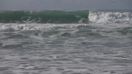 Wall Mural - Big stormy ocean wave, slow motion