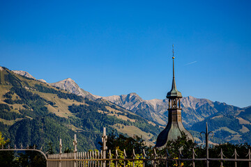 Canvas Print - Dans les rues de la Cité médiévale de Gruyères en Suisse