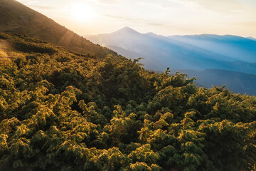 Canvas Print - Wonderful mountain sunrise.