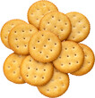 Round cracker isolated, top view
