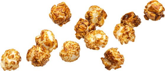 Wall Mural - Falling caramel popcorn isolated 