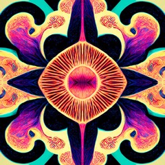 Wall Mural - Seamless psychedelic and trippy pattern for background