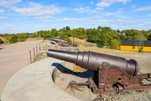 Historic Cannons On The Fortress Island Of Soumenlinna