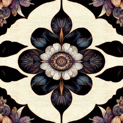 Sticker - Colorful victorian floral seamless pattern background