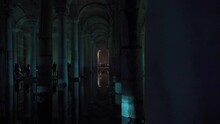 Basilica Cistern The City Of Istanbul.
Historical Place With Columns And Water.
