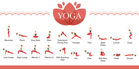 Wall Mural - Yoga vector set collection graphic design