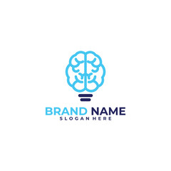 Wall Mural - brain idea logo vector design template