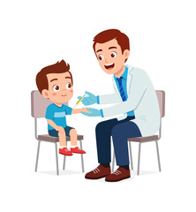 doctor do examine to little kid to check the illness