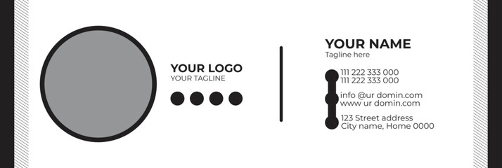 Wall Mural - Corporate Email signature template or email footer and personal social media cover templates with an author photo place creative modern layout