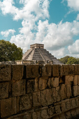 Magnificent central pyramid of chichen itza, riviera maya