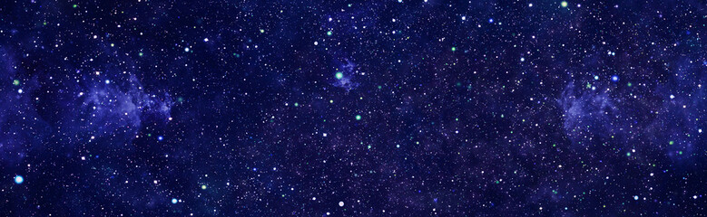 Wall Mural - panoramic looking into deep space. dark night sky full of stars. the nebula in outer space.