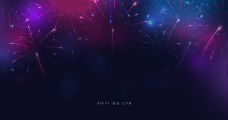 Poster - Abstract colorful fireworks background. Celebration and anniversary background