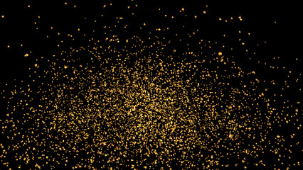 Wall Mural - abstract particles fly in the rays of the cosmic sun. 3d. 4k. isolated black background.