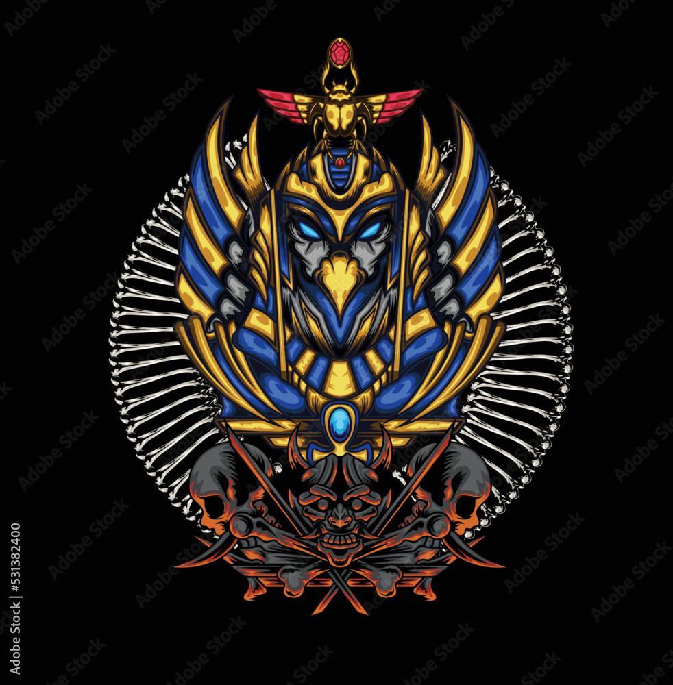 Vector illustration of god of ra egyptian gods Stock Vector | Adobe Stock
