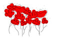 Fototapeta Fototapeta w kwiaty na ścianę - maki kwiaty ilustracja, red poppies	