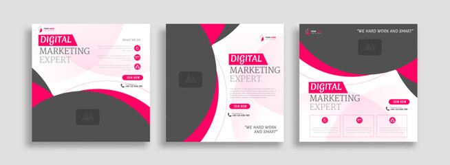 Wall Mural - Digital business marketing social media post template