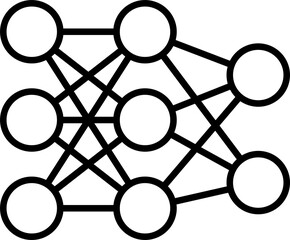 isolated icon of a neural network. concept of artificial intelligence, deep learning and machine lea