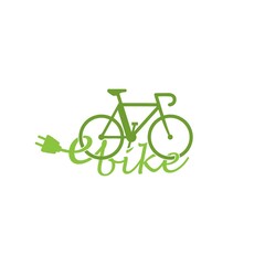 Wall Mural - E bike logo design isolated on white background