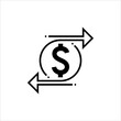 Cash Flow Icon, Money, Currency Flow, Inflow Outflow, Business Economy Activity