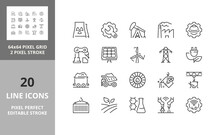 Industries 64px And 256px Editable Vector Set