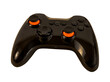 © Marcela Ruty Romero - Video game controller isolated, wireless black gamepad.