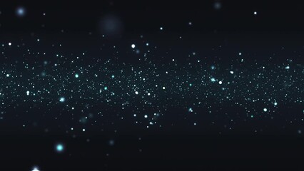 animated space background loop with flickering blue light particles on black background