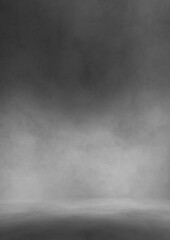 Wall Mural - gray studio background grunge foggy texture with dark edges and light center black and white vertica