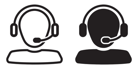 Wall Mural - ofvs133 outlinefilledvectorsign ofvs - avatar headset vector icon . isolated transparent . woman cus