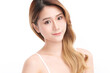 © kitthanes  - Beautiful young asian woman with clean fresh skin on white background, Face care, Facial treatment, Cosmetology, beauty and spa, Asian women portrait.