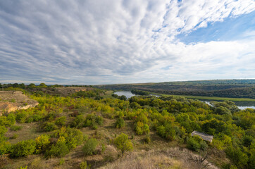 Poster - Autumn landscape of the Dniester river