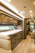 Luxury RV Motorhome Kitchen Bedroom walkway corridor