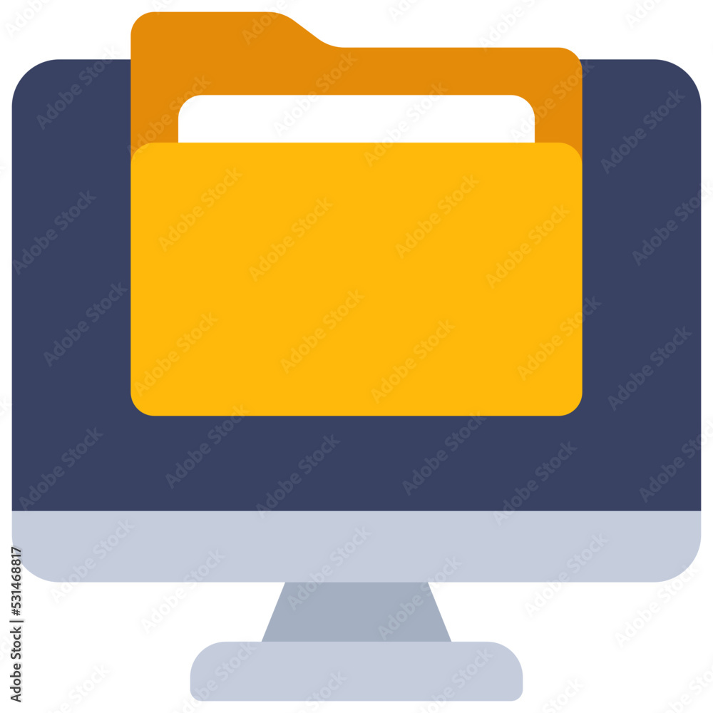 Computer Folder Icon Stock Vector | Adobe Stock