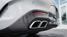 Luxury Sport Car Double Exhaus, Back Car Exterior, Parking Sensors, Carbon Trim