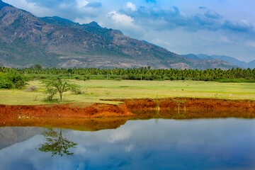 Wall Mural - lake in the mountains in the summer