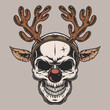 Christmas skull logotype colorful vintage
