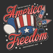 America freedom poster vintage colorful
