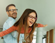 © Lumos sp - child daughter kid girl family happy father playing having fun together girl cheerful smiling home hugging piggyback  bonding love portrait