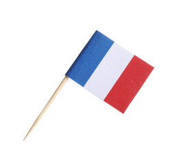 Canvas Print - Small paper flag of France isolated on white