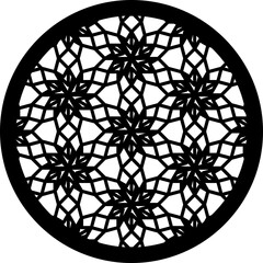 Wall Mural - Round Decorative Coaster Design. Laser Cut Coaster. Laser Cutting Panel. Pattern Design