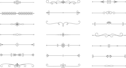 classic line separators. flourishes decorative dividers, book embellishment decoration ornaments, vi