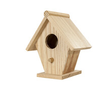 Little Wood Birdhouse Isolated.