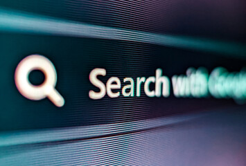 Wall Mural - a pixelated closeup view of an internet browser ui with search input and secure lock icon