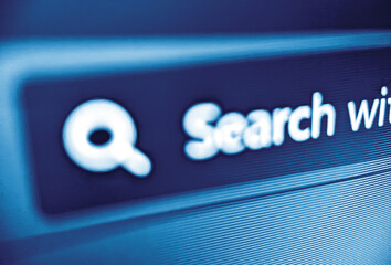 Wall Mural - pixelated closeup of an internet web browser search bar with focus blur