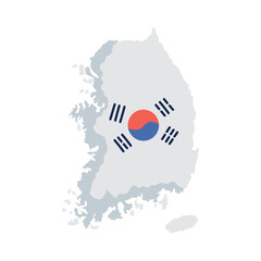 Sticker - korean flag in map