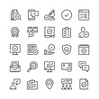 © Jane Kelly - Check mark line icons. Outline symbols. Vector line icons set