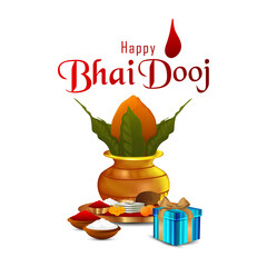 Wall Mural - Creative design concept of happy bhai dooj