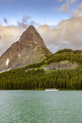 Wall Mural - Swiftcurrent Lake Boat