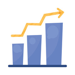 Canvas Print - statistics bars with arrow