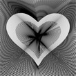 Moire black heart in a moire black heart frame